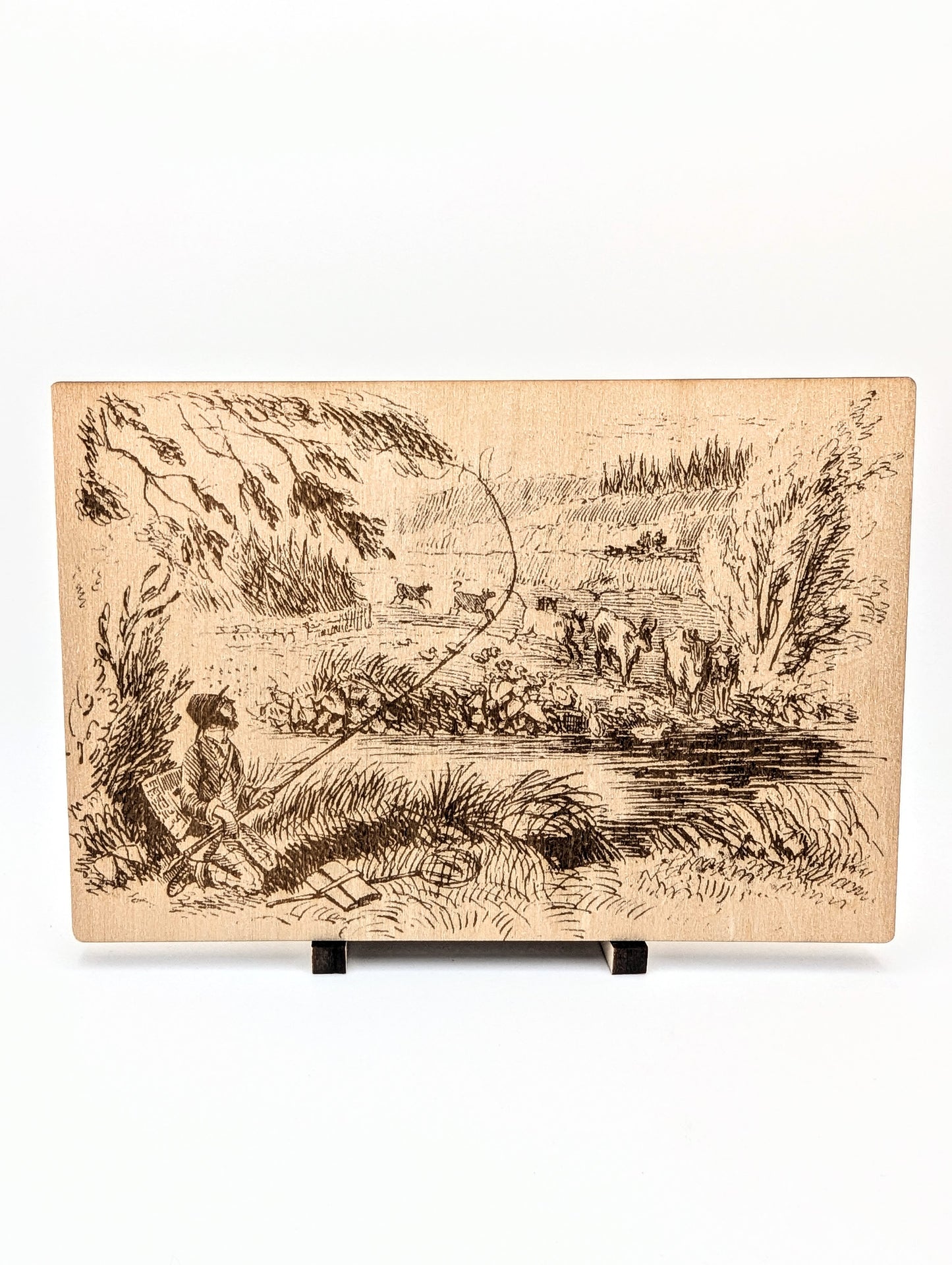 The Riverside, Woodcut Engraving