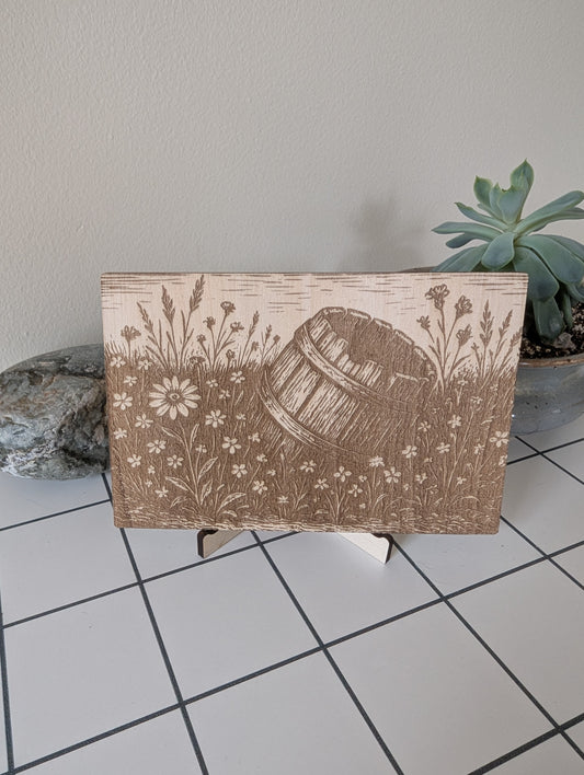 Wildflowers and Weeds, Woodcut Engraving