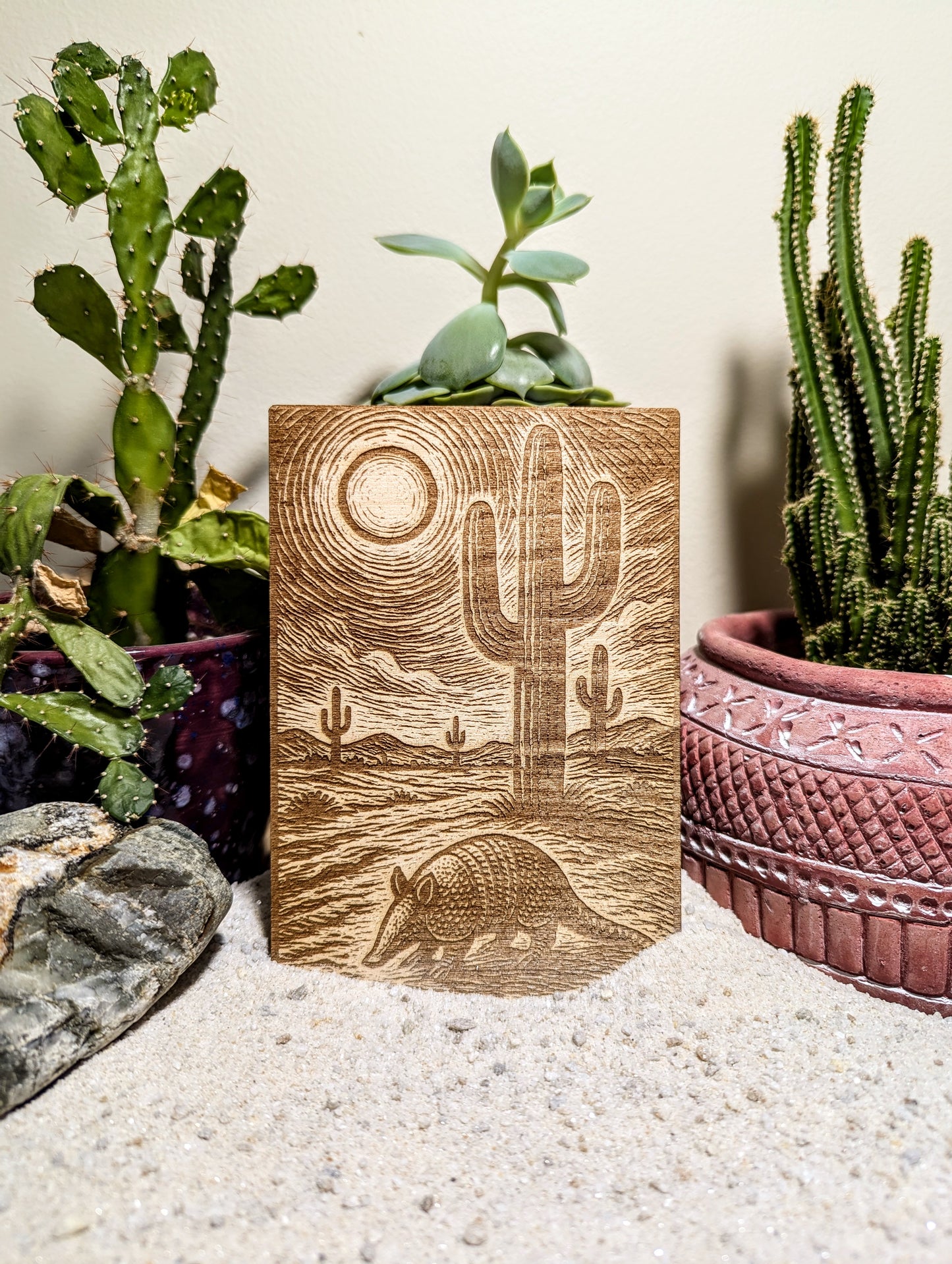 Armadillo Under the Sun, Woodcut Engraving