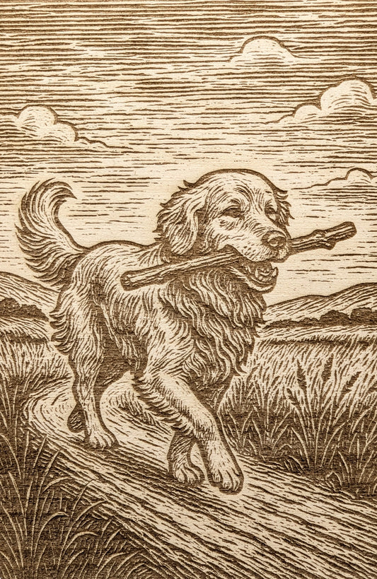 Golden Retriever - Woodcut