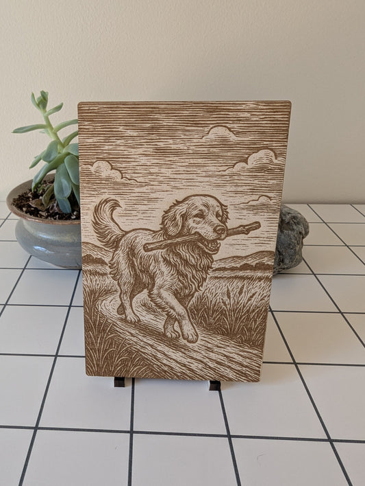 Golden Retriever - Woodcut