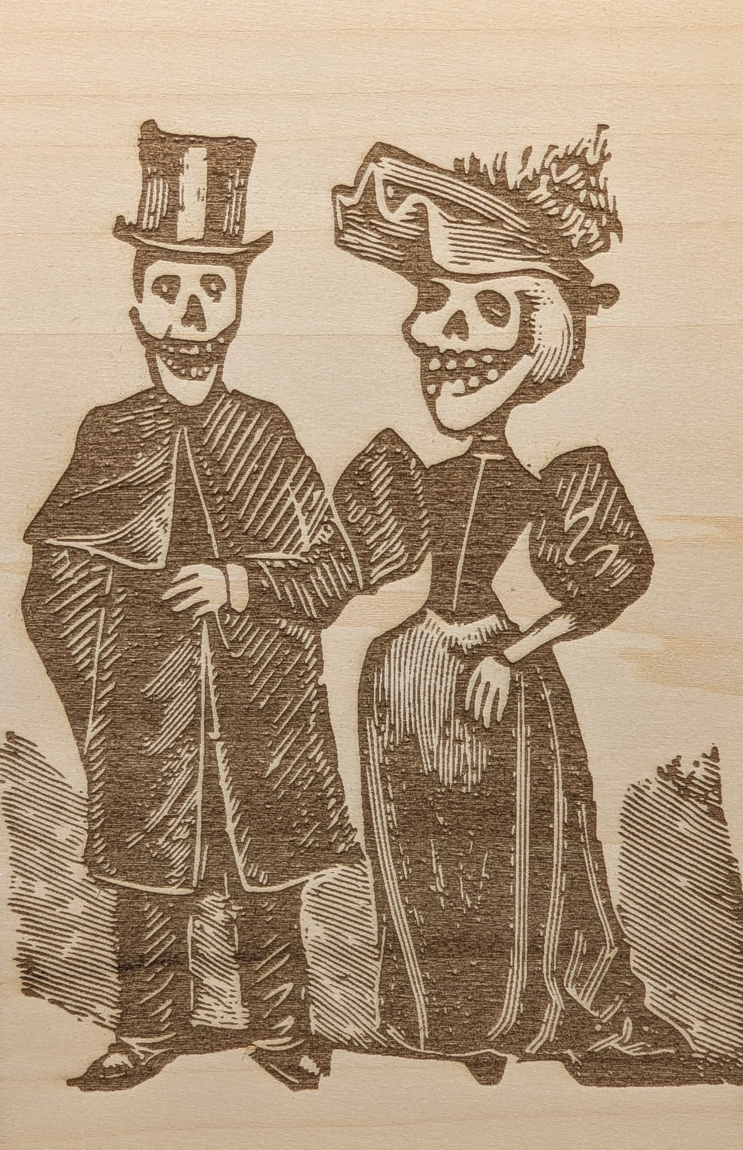 Elegantly Dressed Skeletons Walking
