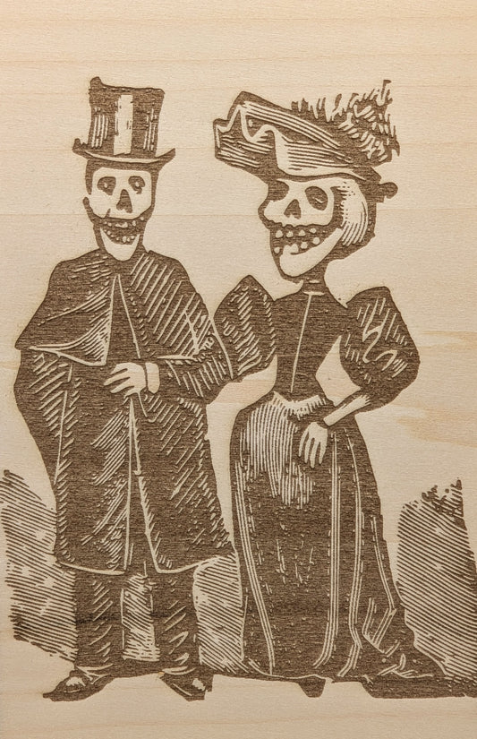 Elegantly Dressed Skeletons Walking