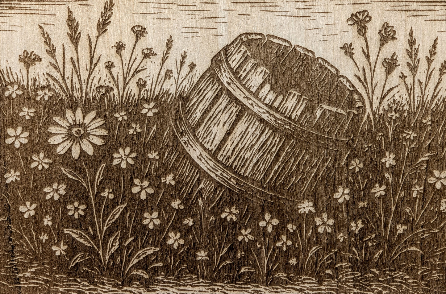 Wildflowers and Weeds, Woodcut Engraving